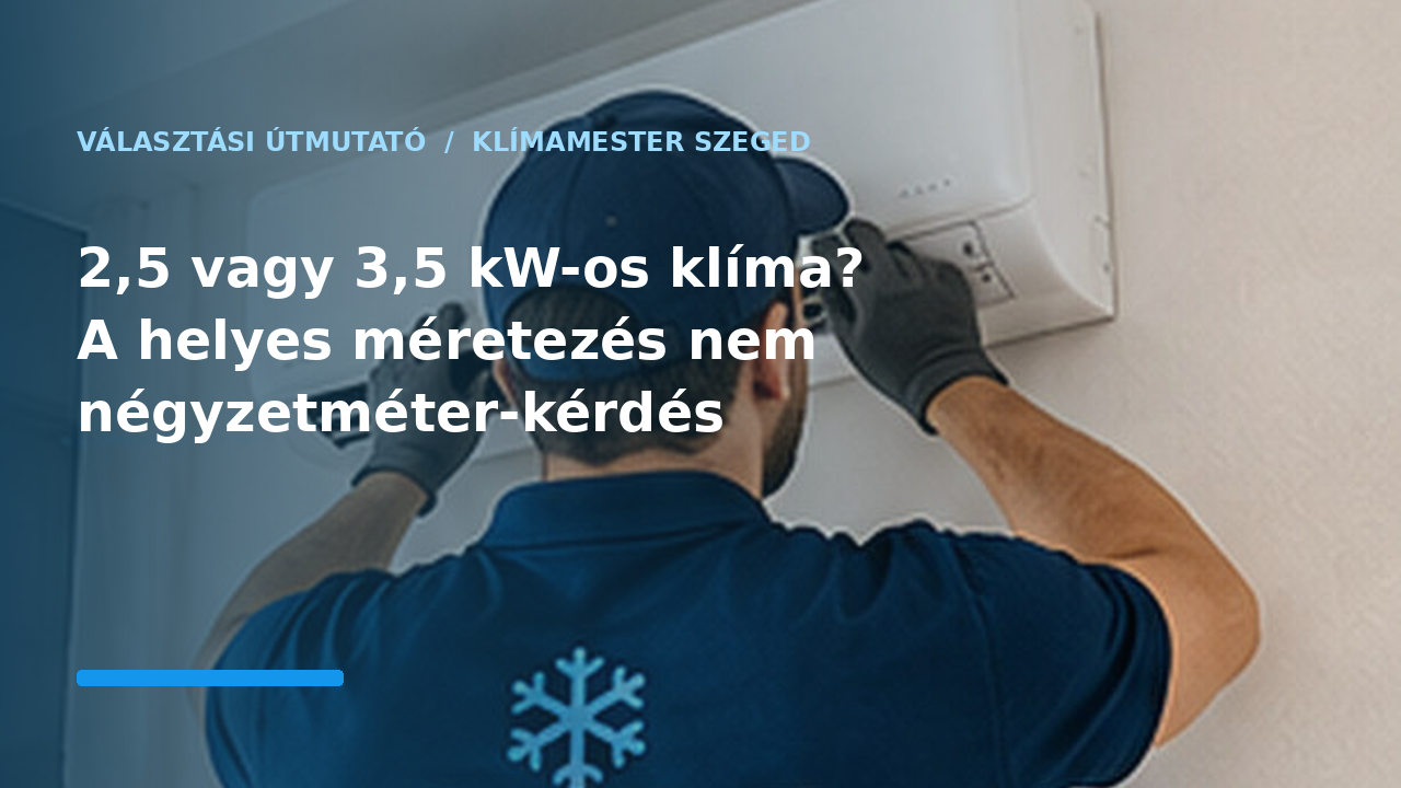 2,5 vagy 3,5 kW-os klíma? A helyes méretezés nem négyzetméter-kérdés